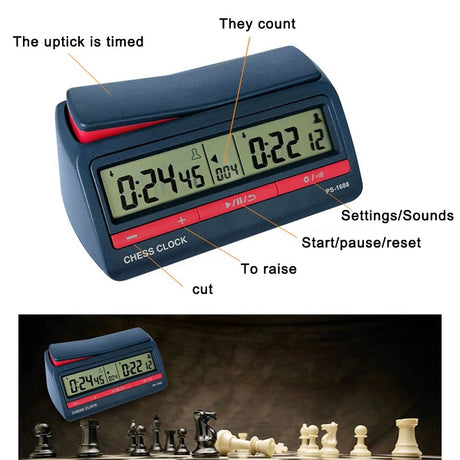 Competition Count Up Down Timer Professional Digital Chess Clock Plastic Battery Powered Lightweight Stopwatch for Board Game - V.I.P Digital Presence