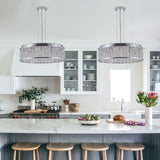 Modern Crystal Pendant 18.9-inch Aluminum+Iron Circular Ceiling Light Embedded Ceiling Fixture - V.I.P Digital Presence