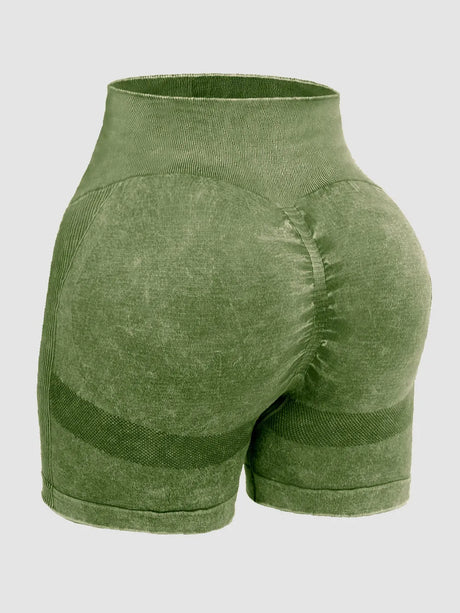 Washed High Waist Active Shorts - V.I.P Digital Presence