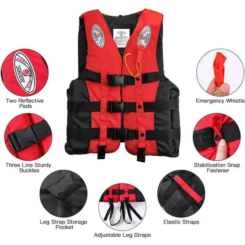 S-M-L-XL-2XL-3XL adult life jacket: buoyant, for sea fishing/outdoor sports, coated Oxford cloth. - V.I.P Digital Presence