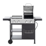 2+2 multifunctional gas barbecue grill and covered grill combination for outdoor cooking - barbecue, barbecue, pizza. - V.I.P Digital Presence