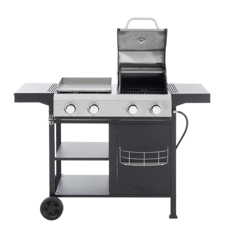 2+2 multifunctional gas barbecue grill and covered grill combination for outdoor cooking - barbecue, barbecue, pizza. - V.I.P Digital Presence