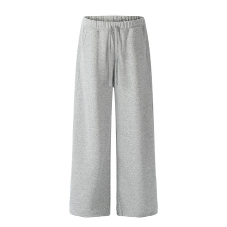 Street Trend Loose Straight Leg Long Pants Men's Sports Sweatpants Solid Color Versatile Casual Ankle Drawstring Trousers - V.I.P Digital Presence
