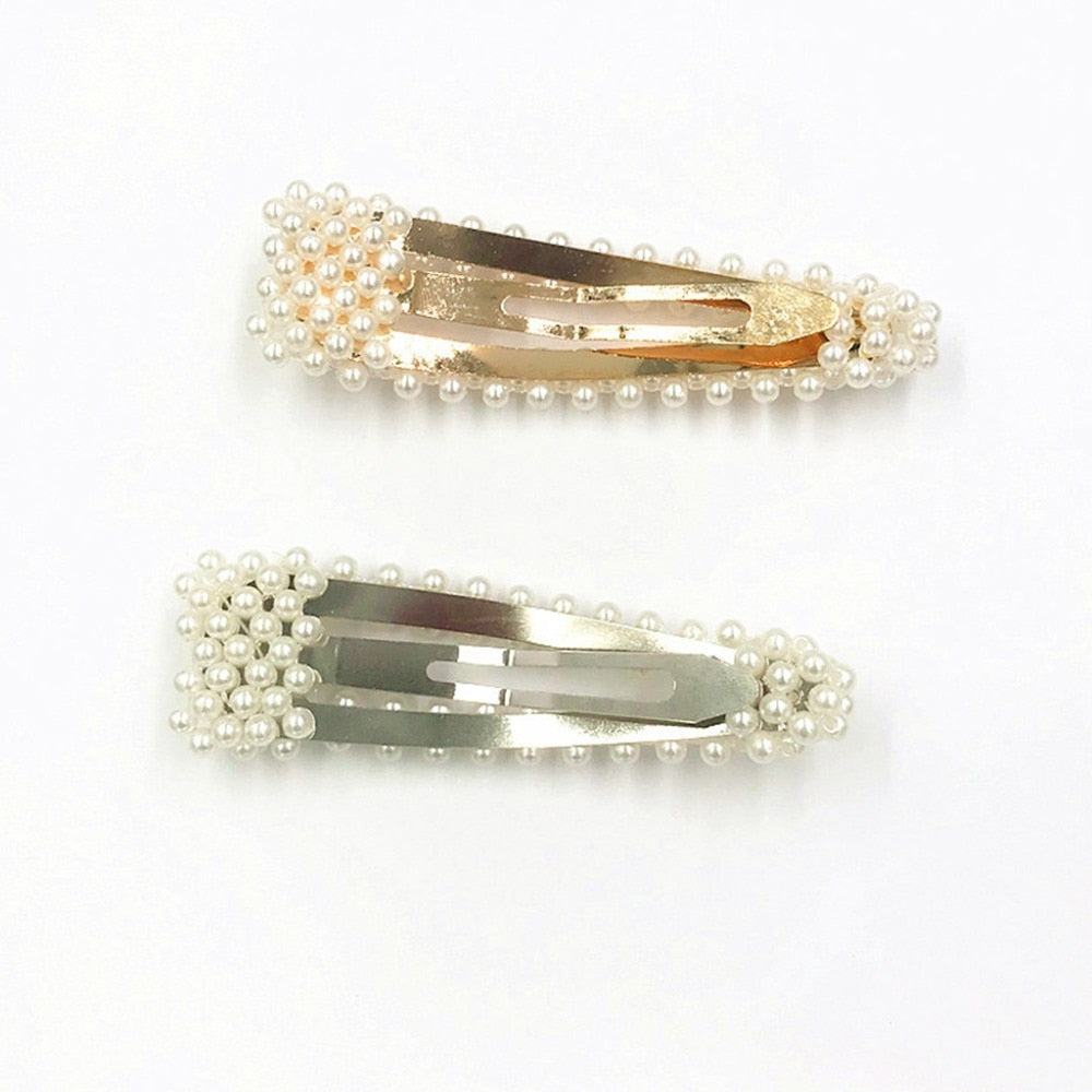 Women Bridal Vintage Faux Pearl Wrapped Hairpins Girl Glitter Accessory Gold/Silver Metal Alloy Hair Clip Water Drop Wedding - V.I.P Digital Presence