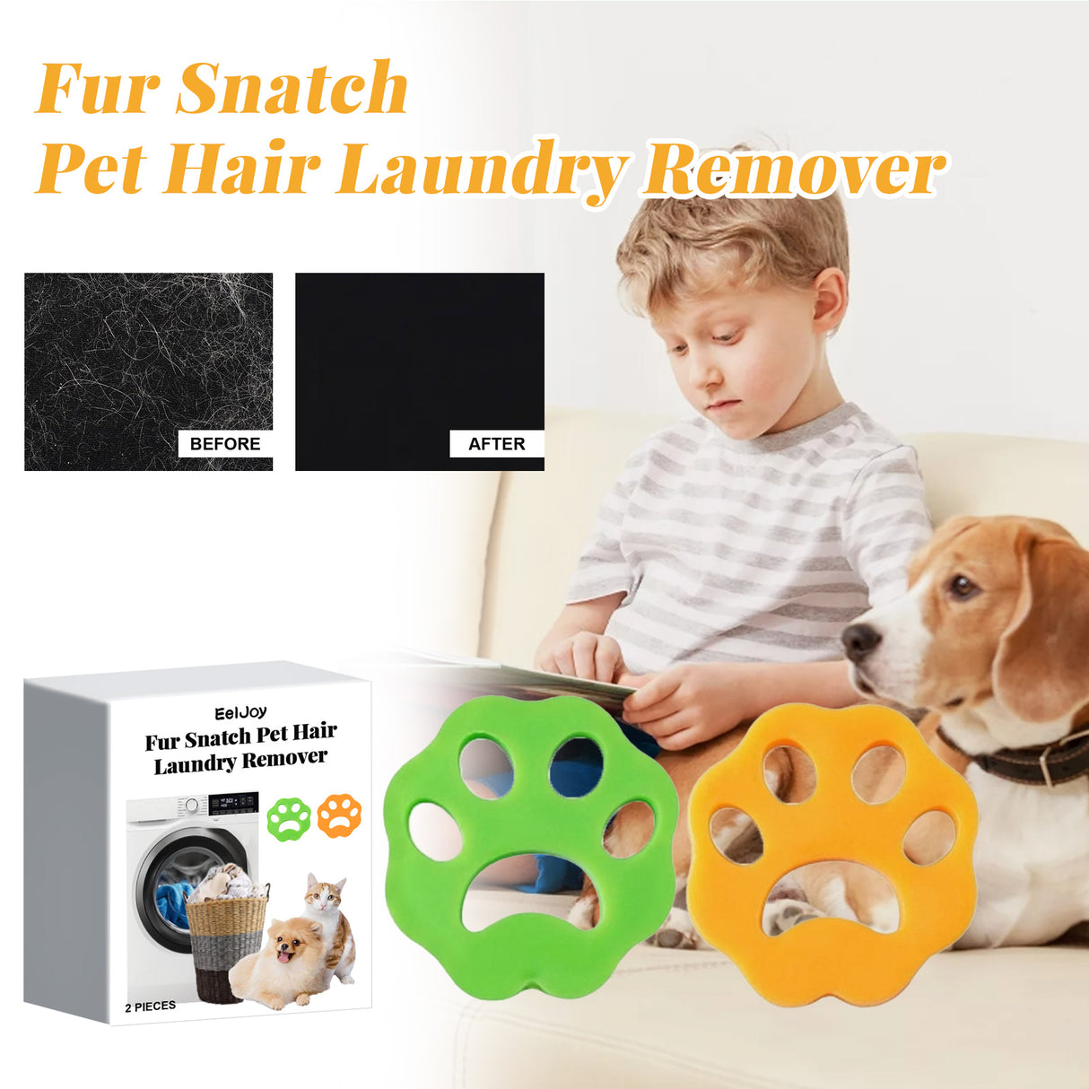 EELJOY Fur Snatch Pet Hair Laundry Remover, Clean Pet Hair Washable Clothes Duster Washing Machine Hair Remover - V.I.P Digital Presence