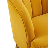 Upholstered Barrel Accent Chair With Wooden Legs - V.I.P Digital Presence