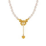 Titanium Steel Freshwater Pearl Heart Necklace - V.I.P Digital Presence