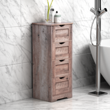 Floor Cabinet Wooden Storage Cabinet Home Office Living Room Bathroom Side Table Sturdy Modern 4 Drawers Grey - V.I.P Digital Presence