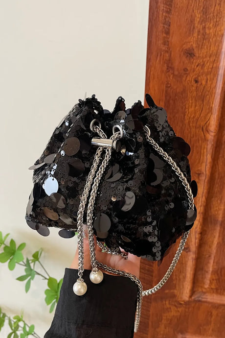 Drawstring Sequin Crossbody Bag - V.I.P Digital Presence