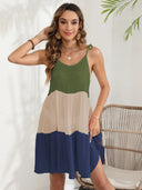 Color Block Spaghetti Strap Cover-Up Dress - V.I.P Digital Presence