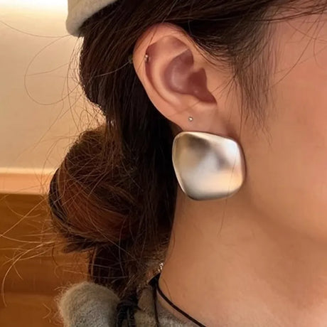 Gold Color Metal Rings Irregular Geometric Wide Noodle Finger Fing for Women Jewelry Retro Light Luxury  New Gift Accessorie - V.I.P Digital Presence