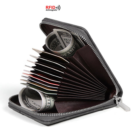 RFID Zipper Large Capacity Certificate Credit Multi Card Man's Organ Card Case PU Camouflage Wallet - V.I.P Digital Presence