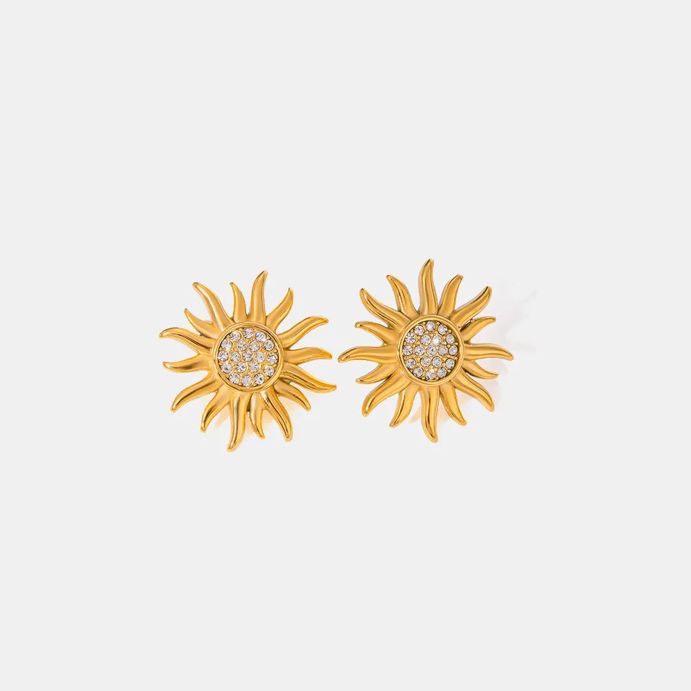 Stainless steel sunflower jewelry flower earrings for women - V.I.P Digital Presence
