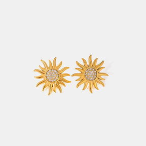 Stainless steel sunflower jewelry flower earrings for women - V.I.P Digital Presence