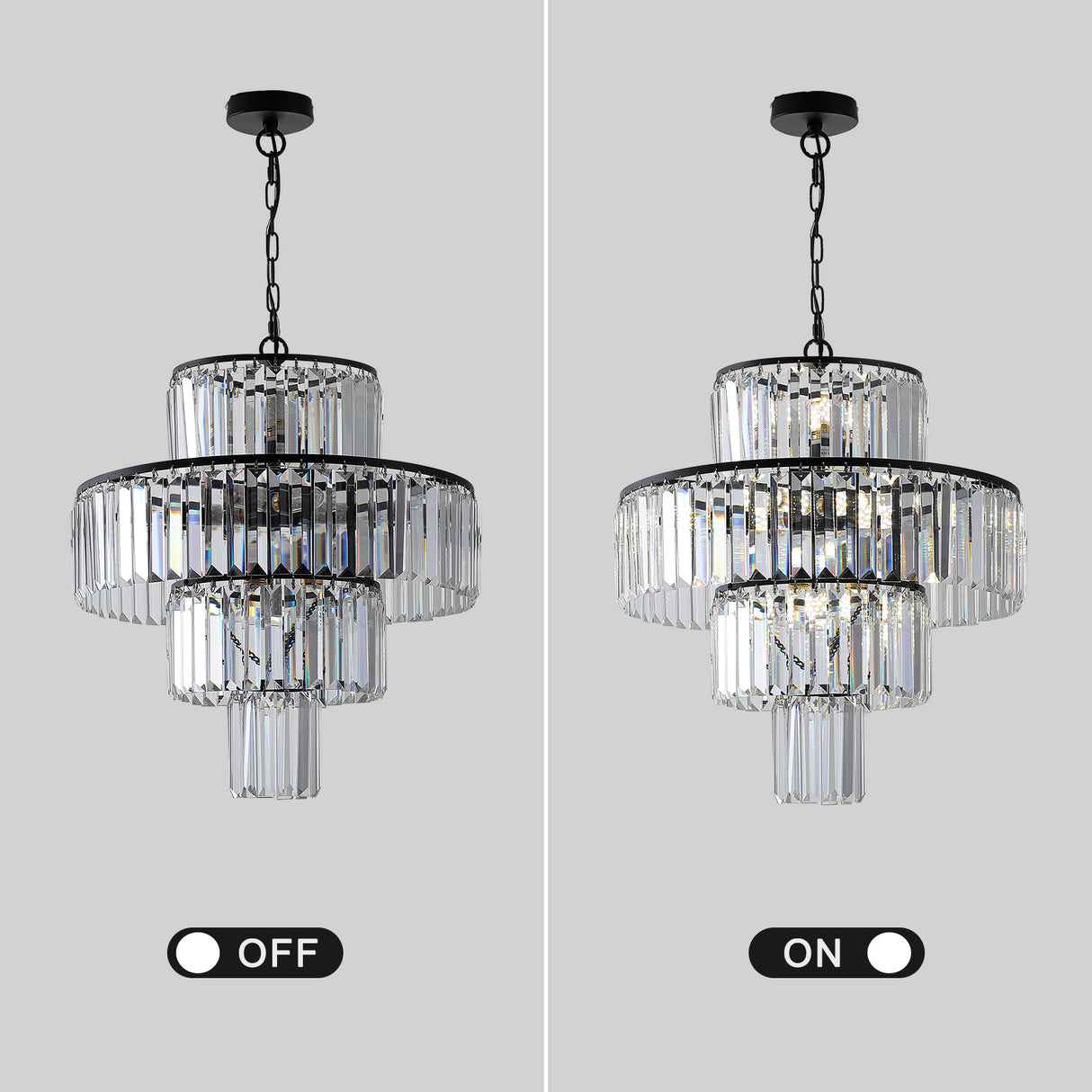 Black  Luxury Crystal Chandelier Modern Chandeliers Lights Fixture Hanging  Pendant Light Fixture for Dining Room Bedroom - V.I.P Digital Presence
