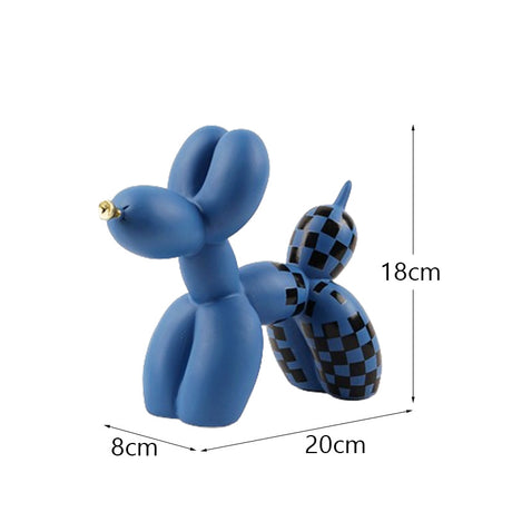 New black and white plaid balloon dog ornaments creative TV cabinet wine cabinet living room porch resin crafts - V.I.P Digital Presence