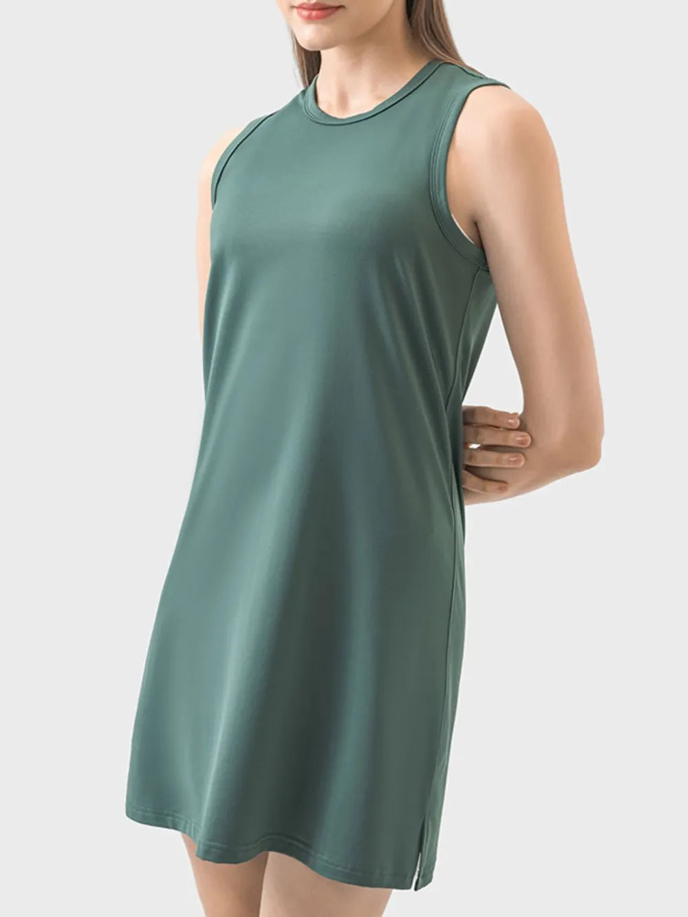 Round Neck Sleeveless Active Dress - V.I.P Digital Presence