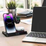 Wireless charging four in one folding clock charging dock suitable for wireless charging of Apple 14 mobile phones and watches - V.I.P Digital Presence