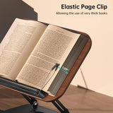 Adjustable 360° Rotating Book Stand with Elastic Clips, for Cookbooks, Laptops & More - V.I.P Digital Presence