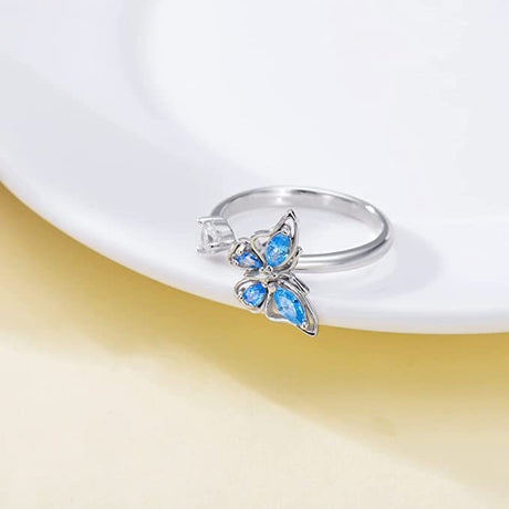 European and American new rotatable butterfly opening ring for women, Japanese and Korean versions, cool and niche, minimalist Instagram style jewelry ring - V.I.P Digital Presence