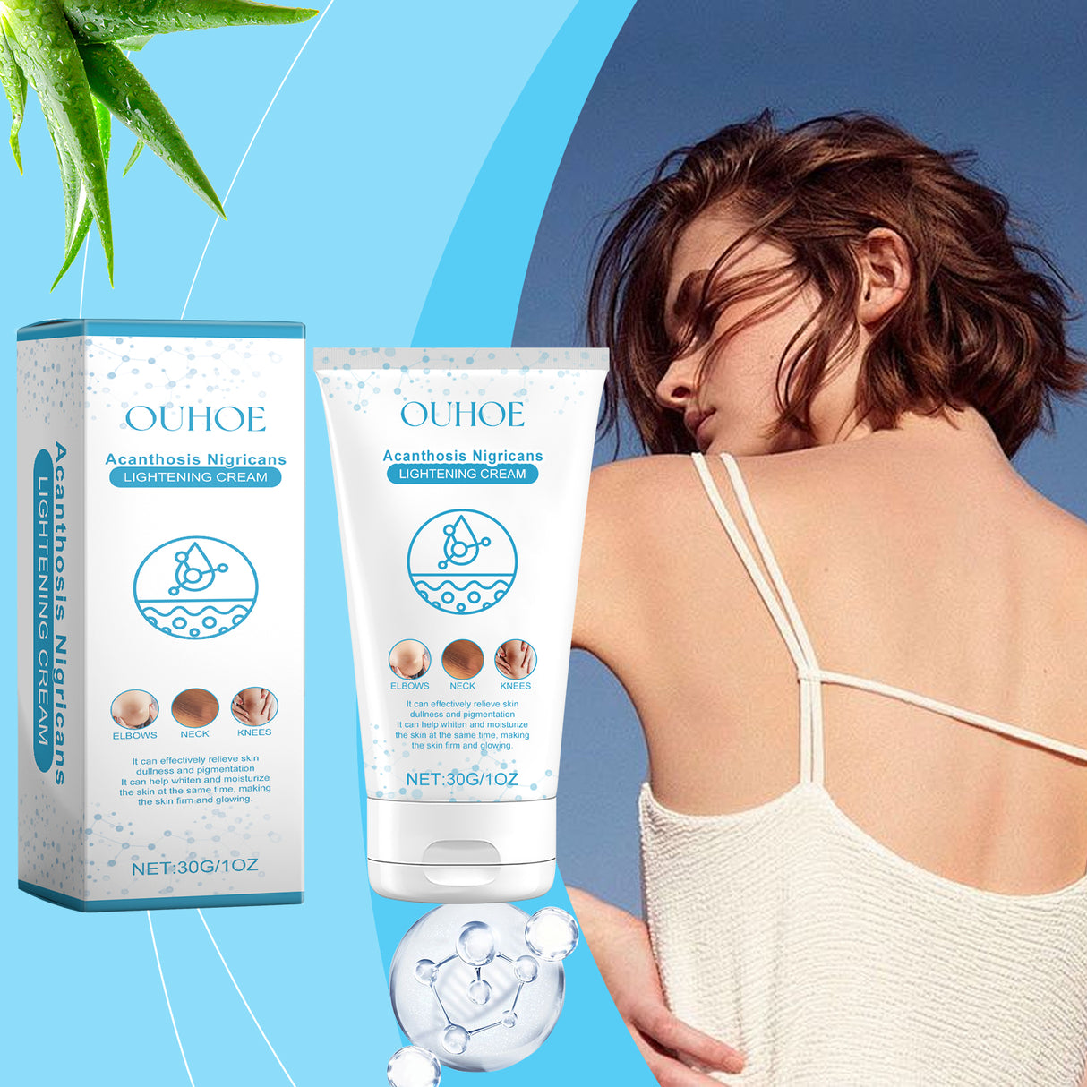 Ouhoe Black Acanthoderm Whitening Cream Soft Moisturizing, Moisturizing, Tender Skin Refreshing, Non-Greasy Elbow Neck Line Care - V.I.P Digital Presence