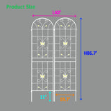 2 Pack Metal Garden Trellis 86.7" x 19.7" Rustproof Trellis for Climbing Plants Outdoor Flower Support Cream White - V.I.P Digital Presence
