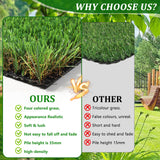 4FTX6FT outdoor artificial grass running blanket, thick and realistic fake grass roll with a pile height of 1.38 inches - V.I.P Digital Presence