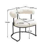 COOLCOOL Boucle dining chair set of two, medieval modern curved backrest chair, round cushion (beige Boucle) - V.I.P Digital Presence