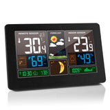 Color screen weather clock 3378 weather forecast clock radio wave indoor and outdoor temperature LED electronic clock - V.I.P Digital Presence