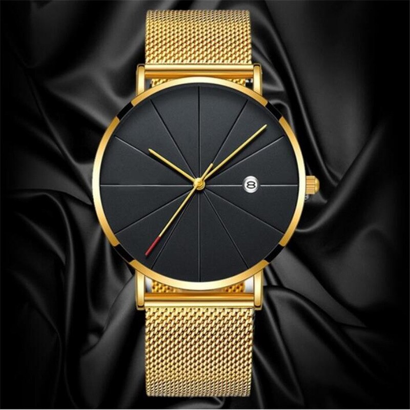 Simple Men's Watch Stainless Steel Mesh Band Watches Classic Quartz Date Wristwatch Casual Luxury Masculino Relogios - V.I.P Digital Presence