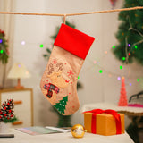 Christmas Decoration Linen Red Bordered Old Man Snowman Christmas Socks Christmas Gift Bag Candy Socks - V.I.P Digital Presence