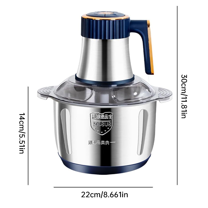 Electric Meat Grinders, 5L Food Processor, Stainless Steel Multifunctional Vegetable Slicer, Kitchen Chopper & Mixer - V.I.P Digital Presence