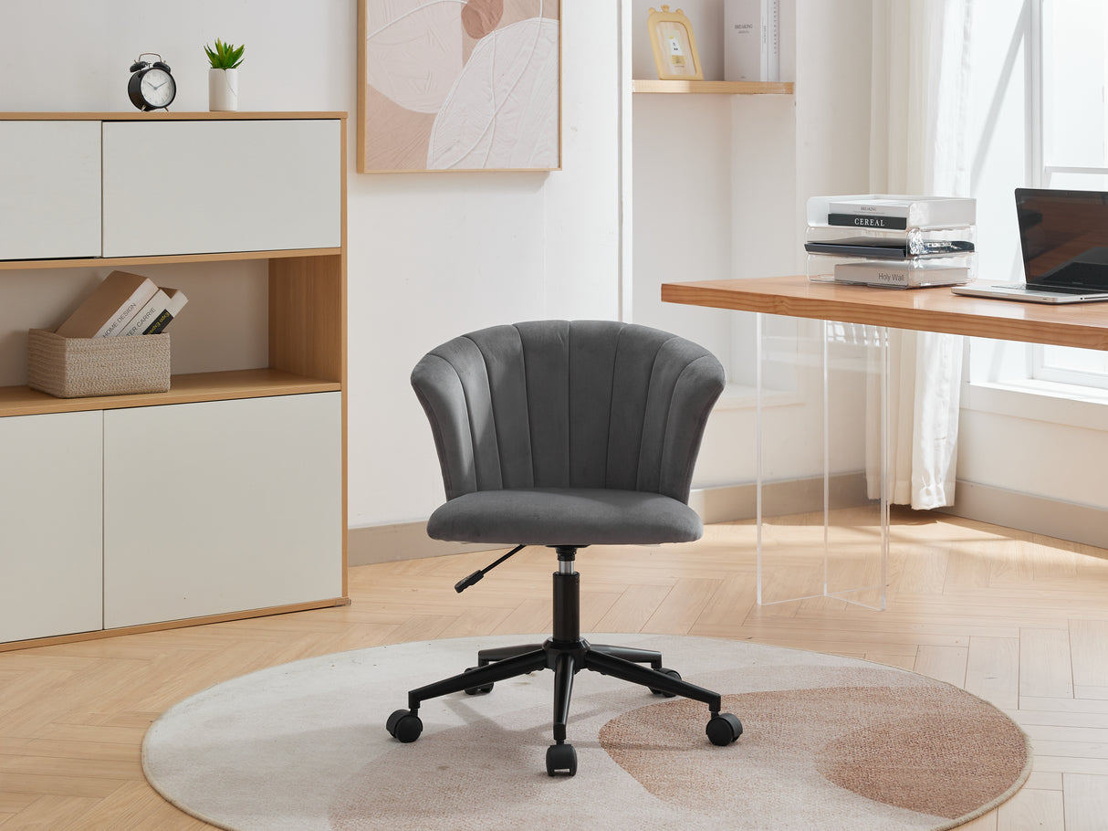 Home Office Chair, Velvet Fabric Swivel Flower Shape Computer Desk Chair for Home Office or Bedroom - V.I.P Digital Presence