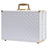 Portable makeup case, travel makeup bag with LED mirror, locked makeup storage box, brush holder, divider, rechargeable, white - V.I.P Digital Presence