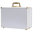 Portable makeup case, travel makeup bag with LED mirror, locked makeup storage box, brush holder, divider, rechargeable, white - V.I.P Digital Presence