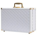 Portable makeup case, travel makeup bag with LED mirror, locked makeup storage box, brush holder, divider, rechargeable, white - V.I.P Digital Presence