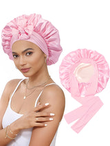 Bow bow ribbon nightcap single-layer color Ding round hat long tail hair care hat - V.I.P Digital Presence