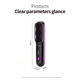 LCD wireless straightening comb rechargeable ceramic electric comb straightener portable negative ion non damaging heating comb - V.I.P Digital Presence