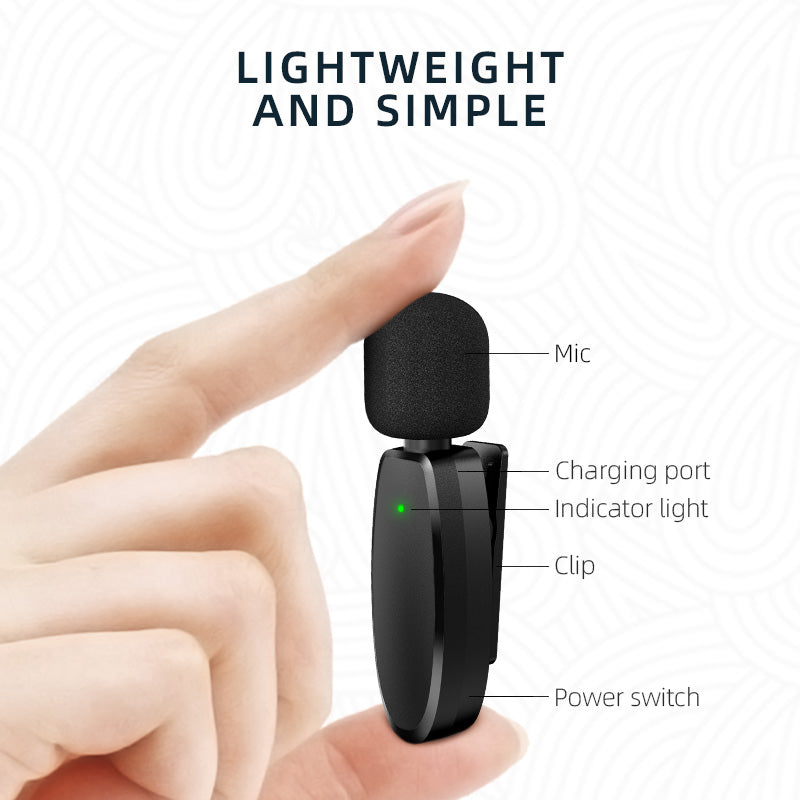 Micrófono inalámbrico de solapa para exteriores, transmisión en vivo, Internet, celebridad, radio 2.4G, reducción de ruido, micrófono pequeño