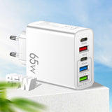 Standard PD65W mobile phone charger 4A type-c PD+3USB multi port European, American, English travel charging head - V.I.P Digital Presence