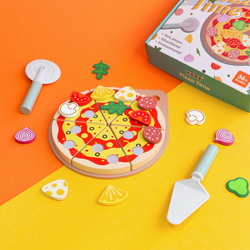 Children's early education puzzle play house simulation pizza fruits and vegetables joyful role-playing kitchen wooden toys - V.I.P Digital Presence