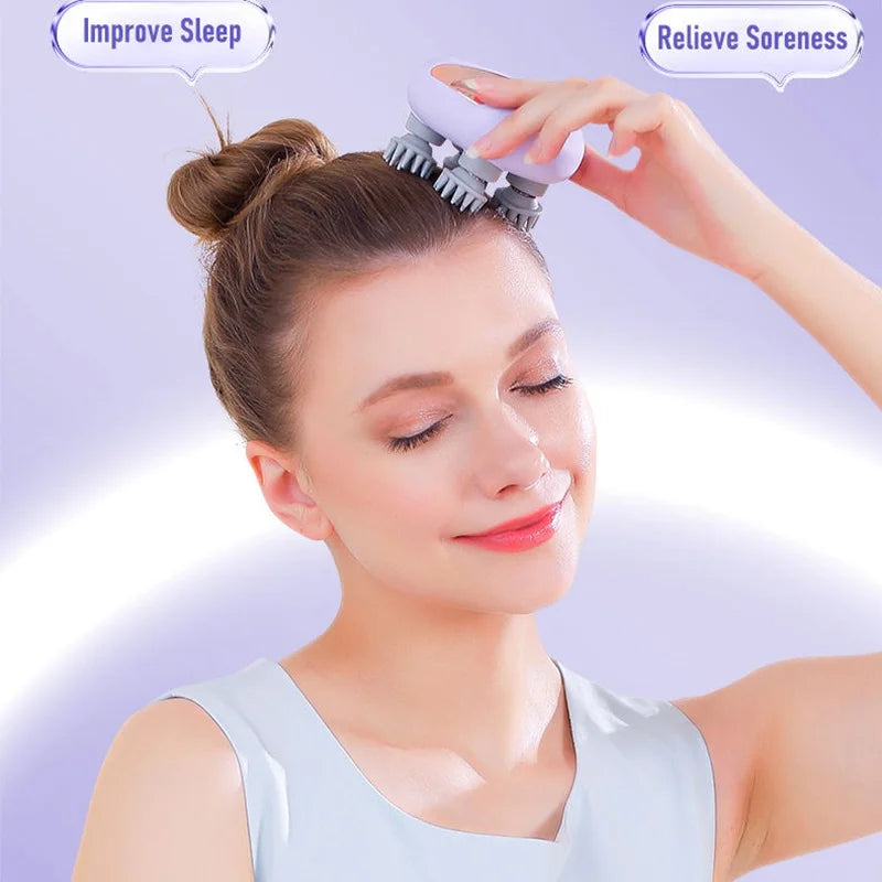 Mini Electric Head Massager Relax Shoulder Neck Deep Tissue Red Light Therapy Body Scalp Massage Kneading Vibrating Device - V.I.P Digital Presence