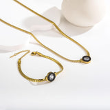 Zircon 18K Bracelet Necklace Zircon Geometry Fashion Simple Titanium Steel Bracelet - V.I.P Digital Presence