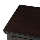 TREXM Narrow Console Desk, Ultra Thin Sofa Table with Three Storage Drawers and Living Room Bottom Shelves (Espresso) - V.I.P Digital Presence