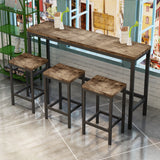 Modern Design Kitchen Dining Table Pub Table Long Dining Table Set with 3 Stools Easy Assembly Natural - V.I.P Digital Presence