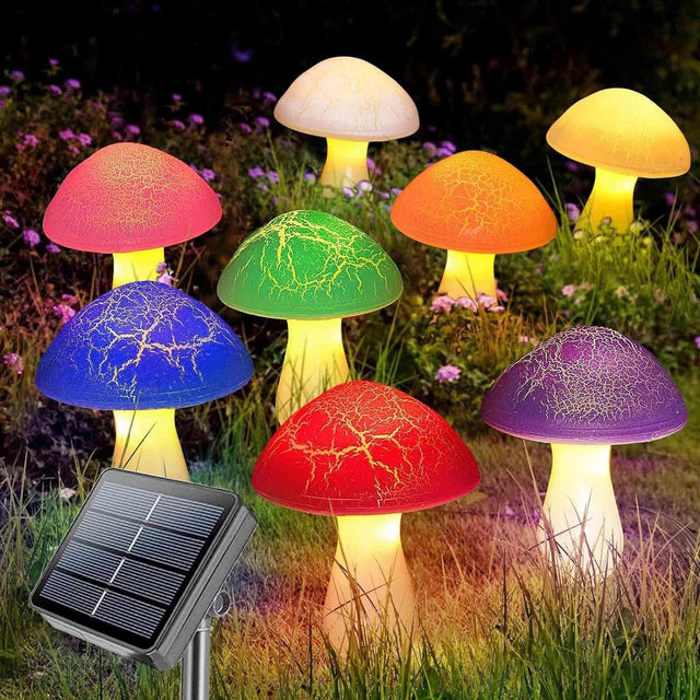 Solar mushroom light lawn LED ground plug light string outdoor waterproof one to eight plant decorative light - V.I.P Digital Presence