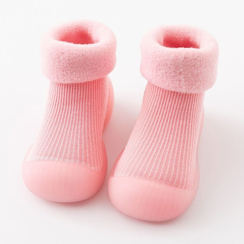 Baby walking shoes in autumn and winter with plush and thickened soft soles, non slip, pure cotton floor socks for both boys and girls to keep warm - V.I.P Digital Presence
