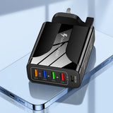 4USB+Type-C mobile phone charger PD18W 5-in-1 charging head 48W charger PD interface charger - V.I.P Digital Presence