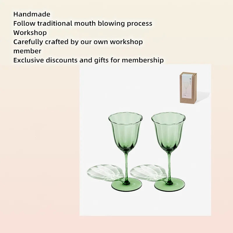 Vintage Green Red Wine Cup Glass Goblet Champagne Cup Cocktail Martini Glass  Home Drinking Utensils Crystal Cup - V.I.P Digital Presence