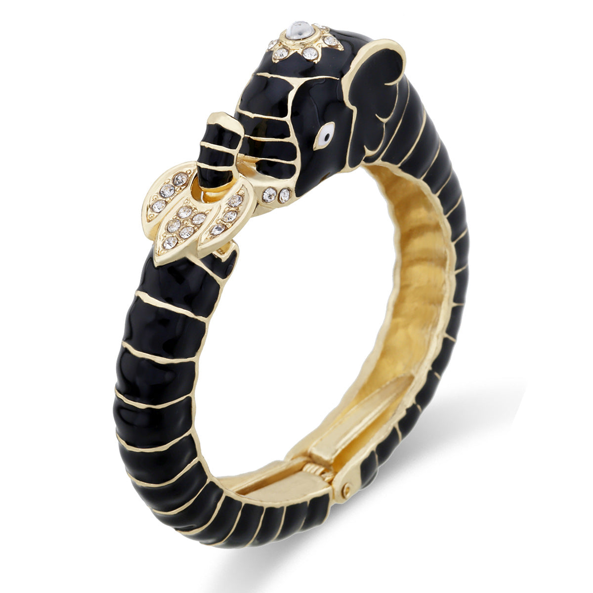 European and American fashion jewelry elephant enamel oil drip alloy open bracelet - V.I.P Digital Presence